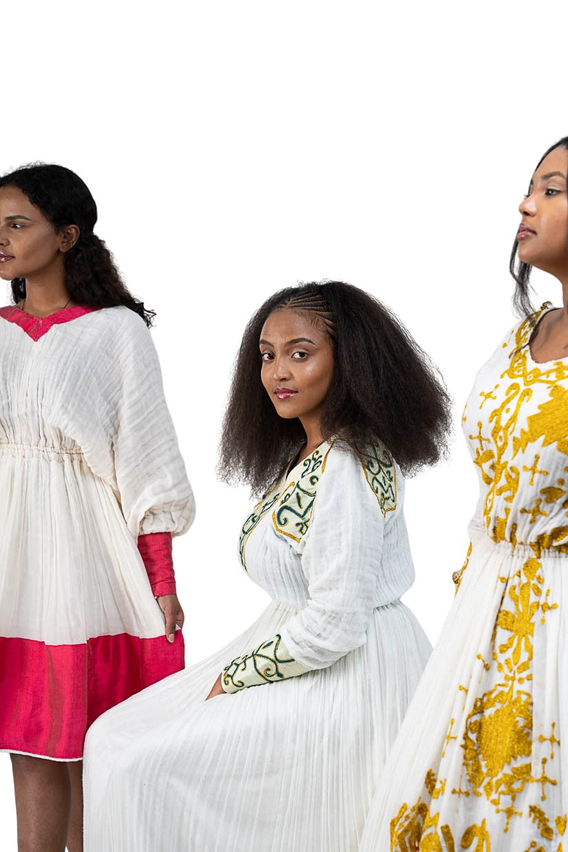 Habesha Kemis with gold tilf embroidery - photo 10