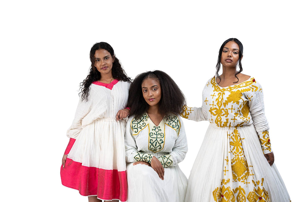 Habesha Kemis with gold tilf embroidery - photo 12