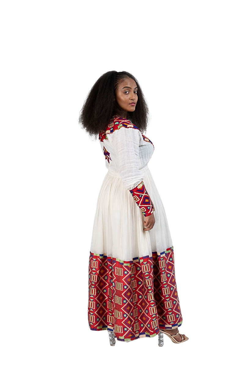 Habesha Kemis vibrant multicolor geometric tibeb - photo 7