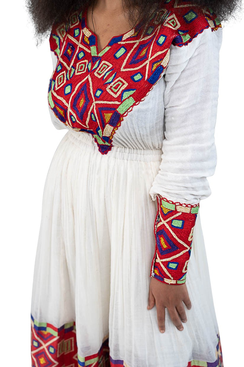 Habesha Kemis vibrant multicolor geometric tibeb - photo 8