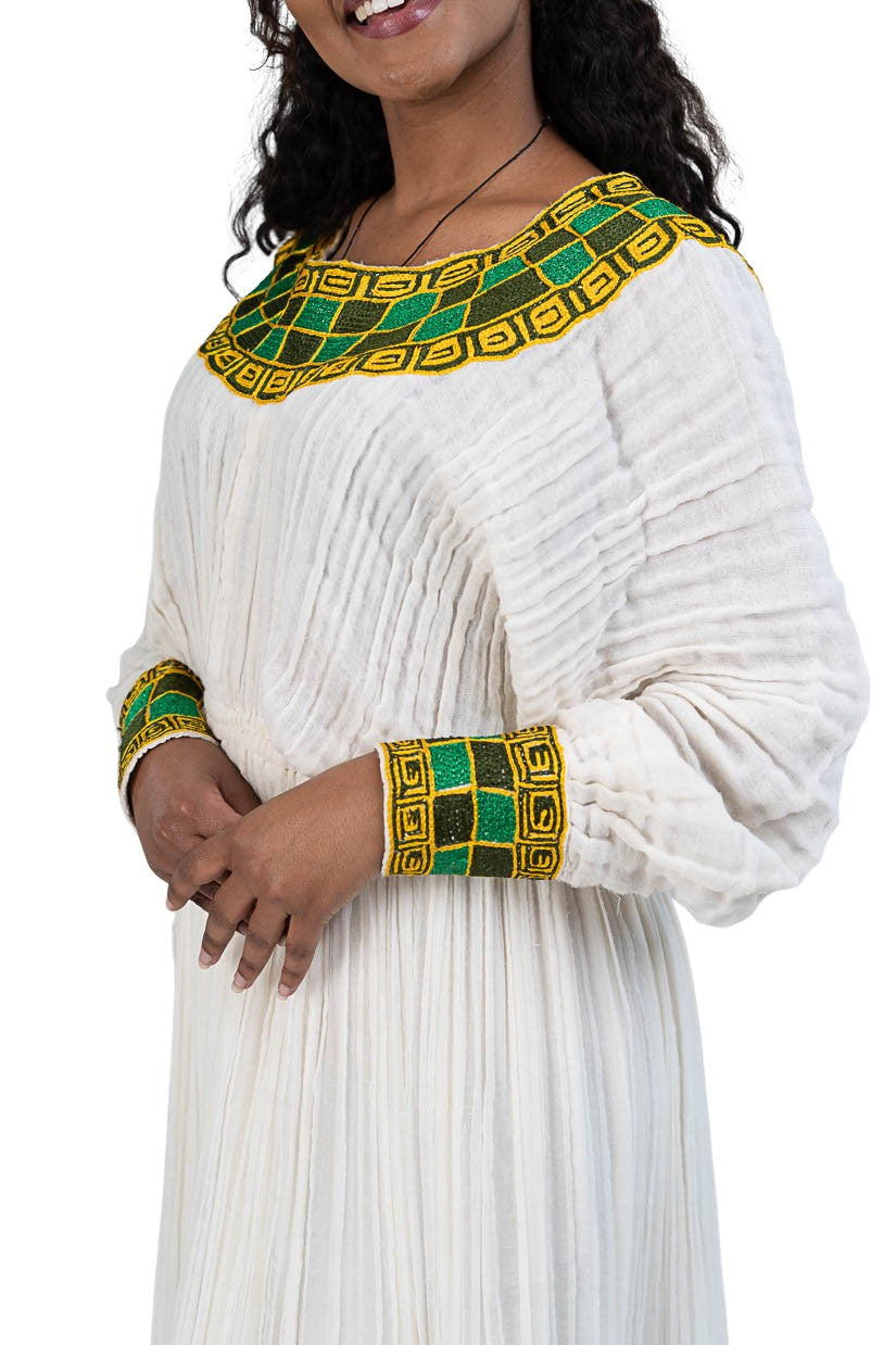 Habesha Kemis green checkered tibeb - photo 9