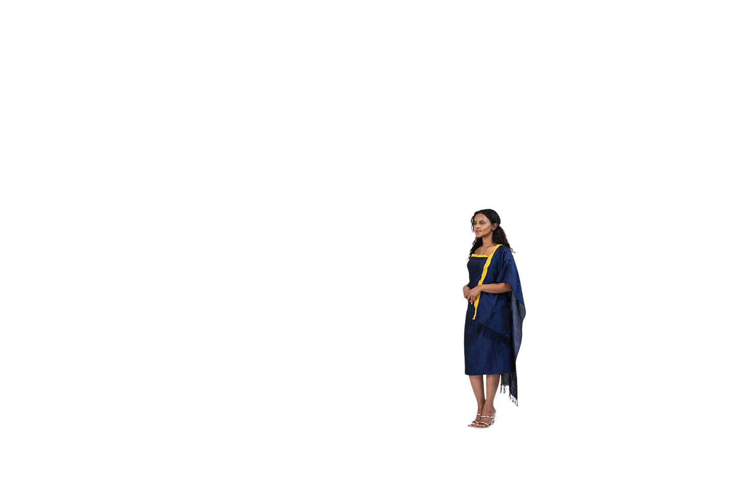 Habesha Dress navy blue with gold accent - photo 3