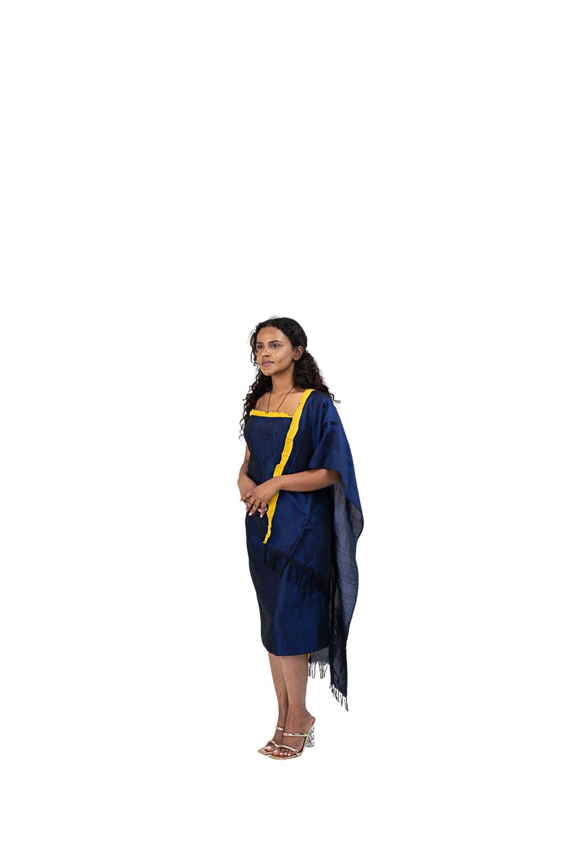 Habesha Dress navy blue with gold accent - photo 4