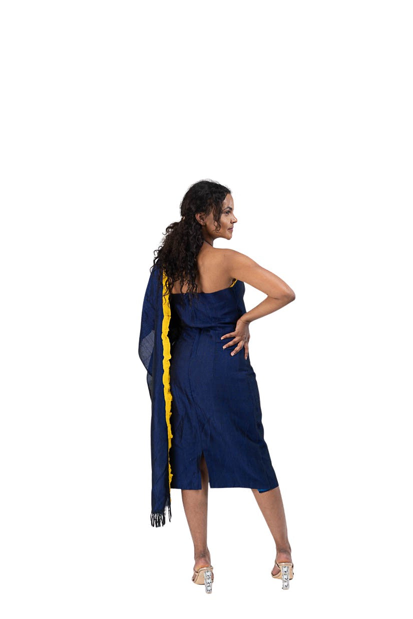 Habesha Dress navy blue with gold accent - photo 5