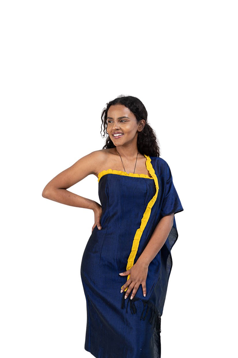 Habesha Dress navy blue with gold accent - photo 6